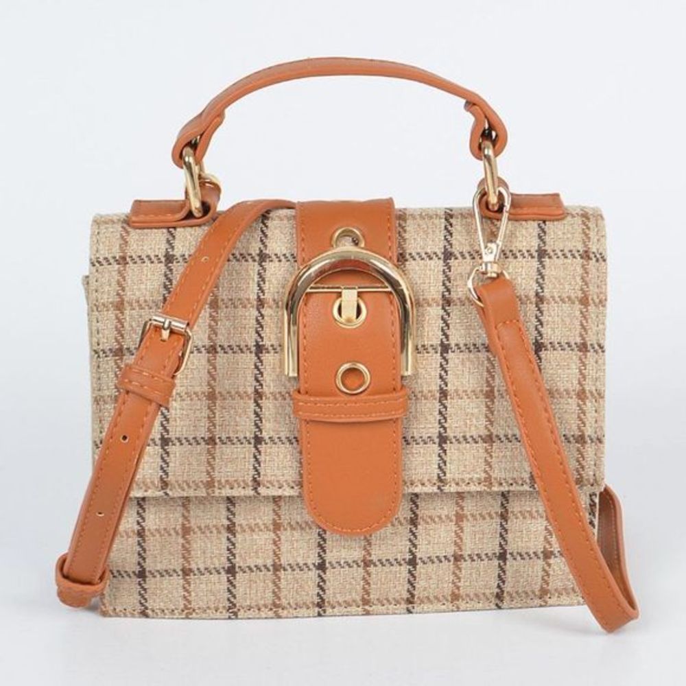 Plaid Pattern Crossbody Bag